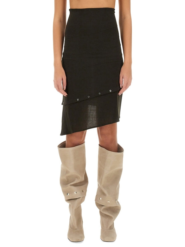 Jia Asymmetrical Wool Blend Skirt