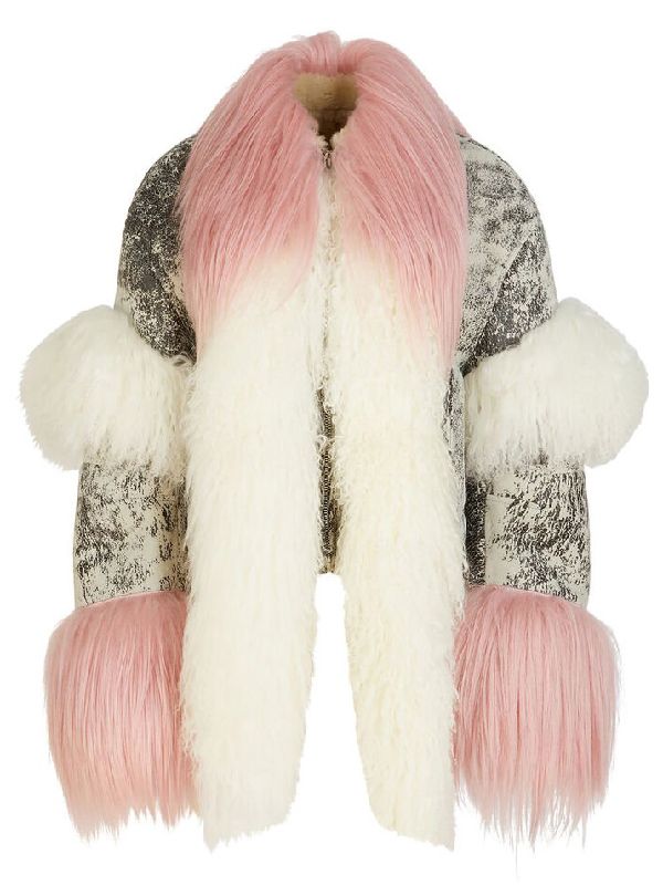 Fur Trimmed Shearling Short Coat