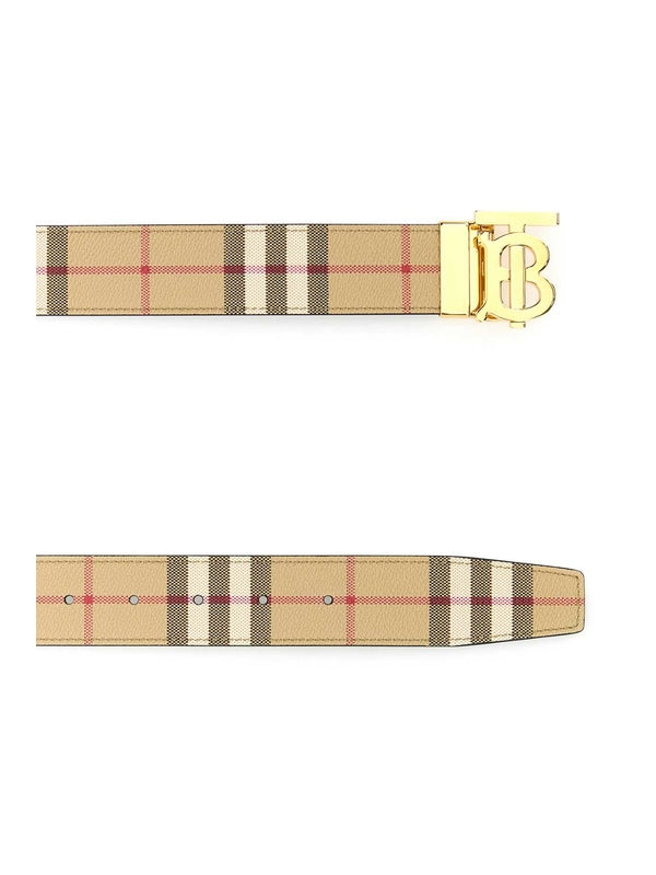 Logo Buckle Check Belt