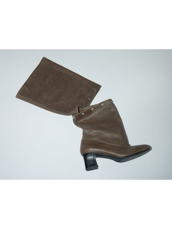 Jolie Snap Button Leather High Boots