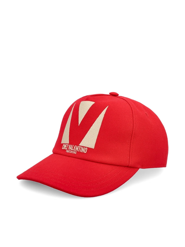 V Logo Cotton Ball Cap