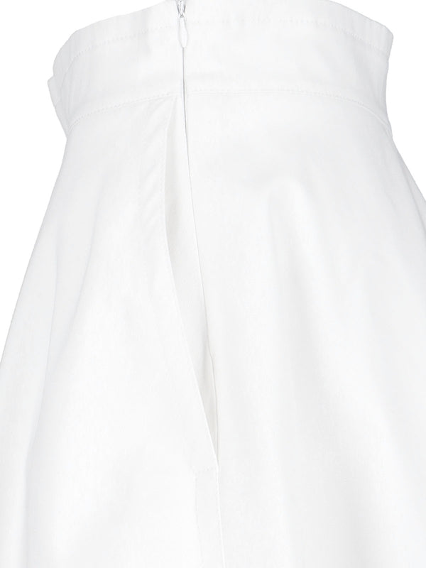 Pleated Cotton Midi Skirt