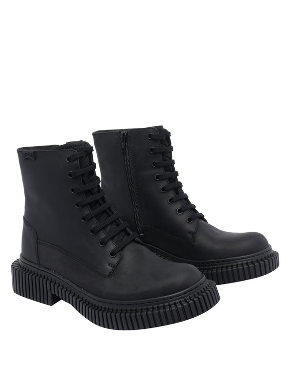 Camper Black Lace-Up Boots