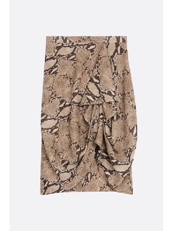 Snake Pattern Silk Skirt