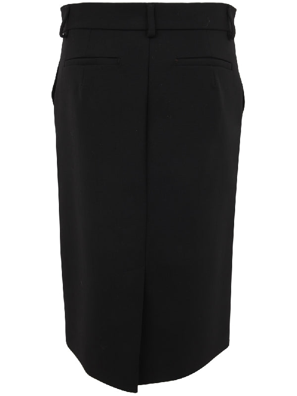 Wool Blend Pencil Skirt