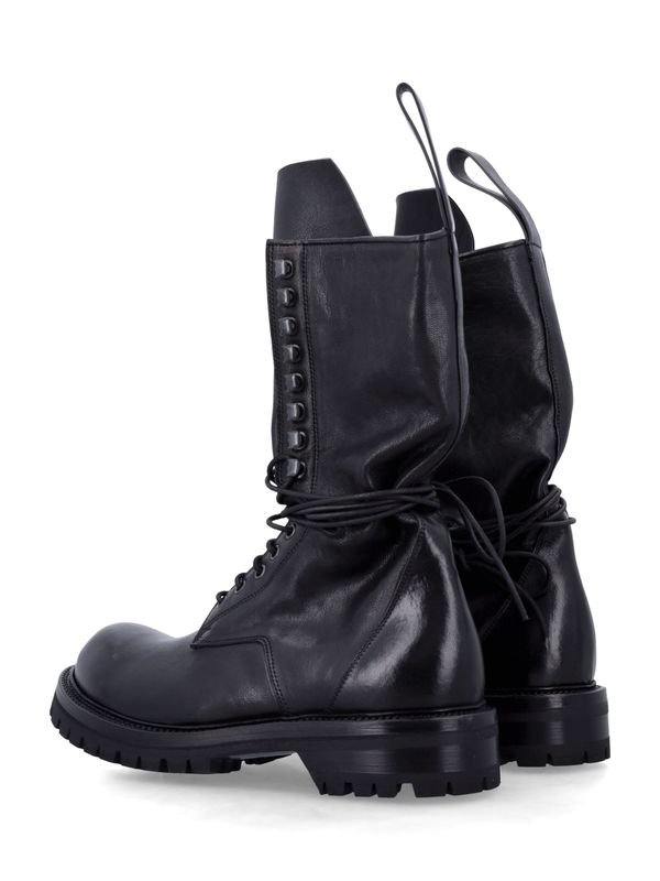 Rick Owens Black Lace Up Boots