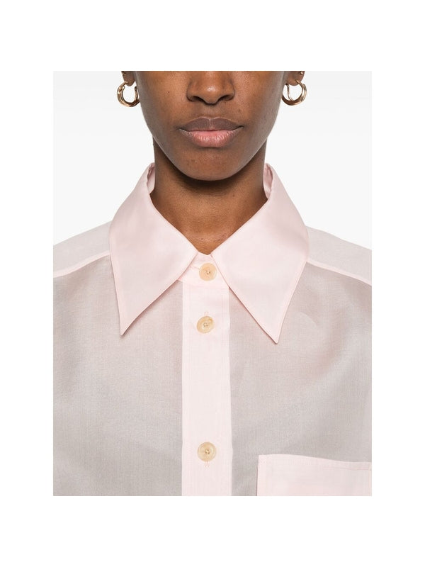 Flap Pocket Silk Shirt