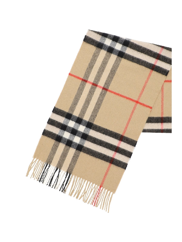 Check Cashmere Fringe Scarf - Jente