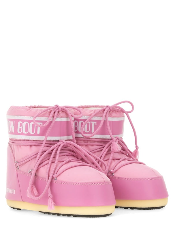 Moon Boot Pink Lace-Up Boots