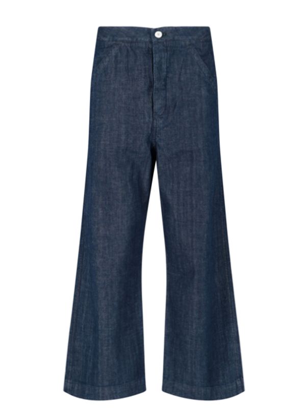 Wide Cotton Denim Pants