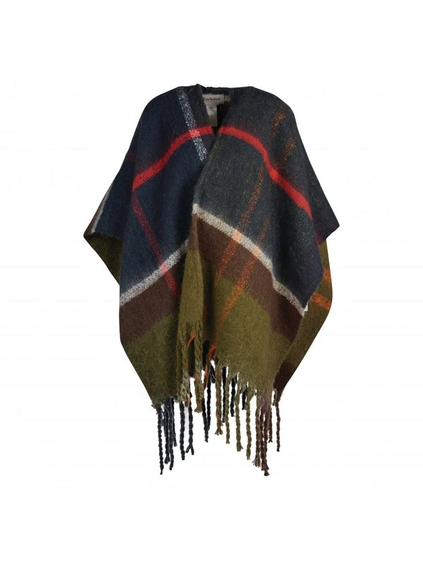 Check Pattern Fringe Cape