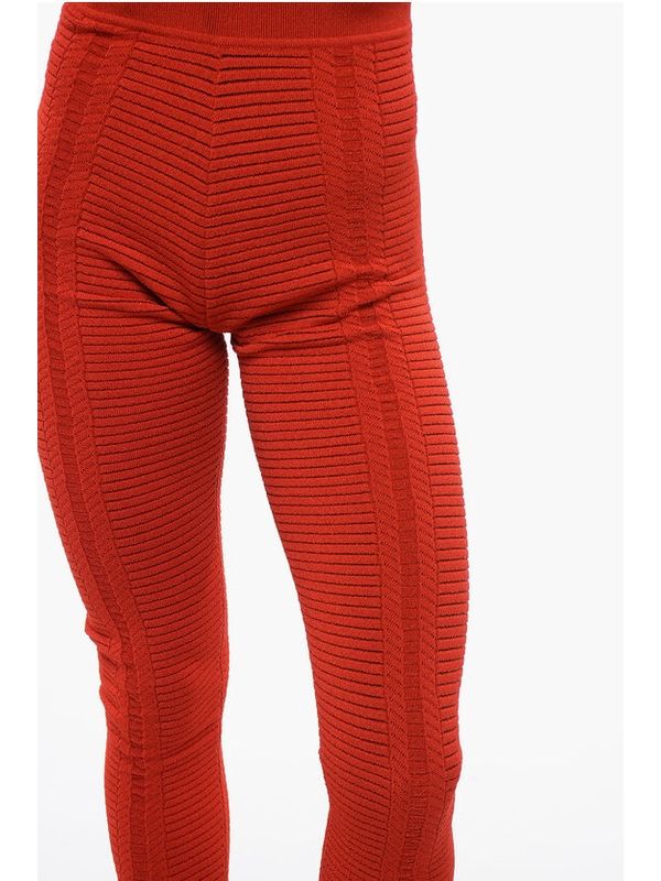 High-Waist Ribbed Knit Leggings