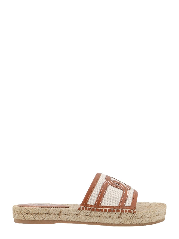 Chain Logo Canvas Espadrille Sandals