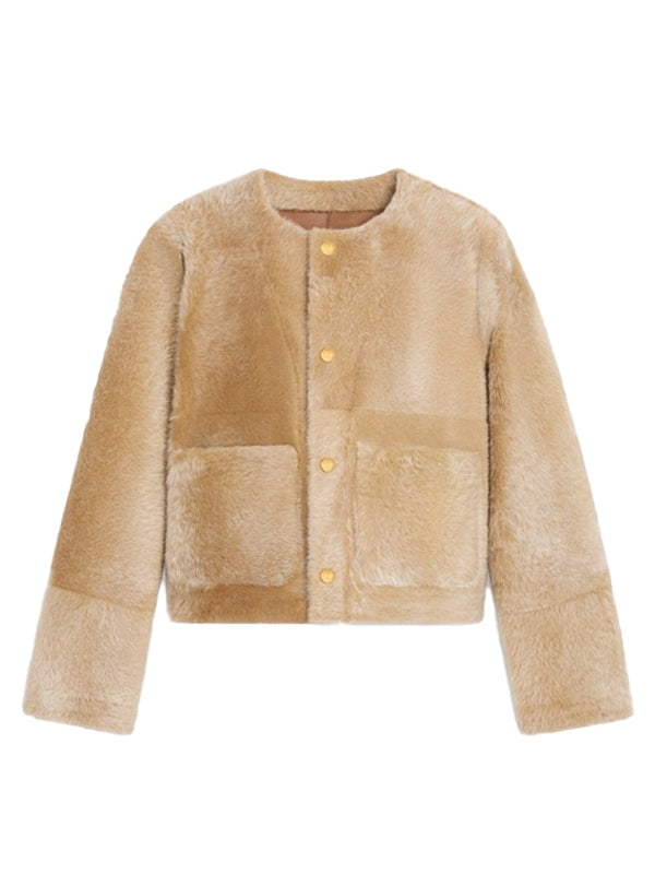 Triomphe Button Fur & Shearling