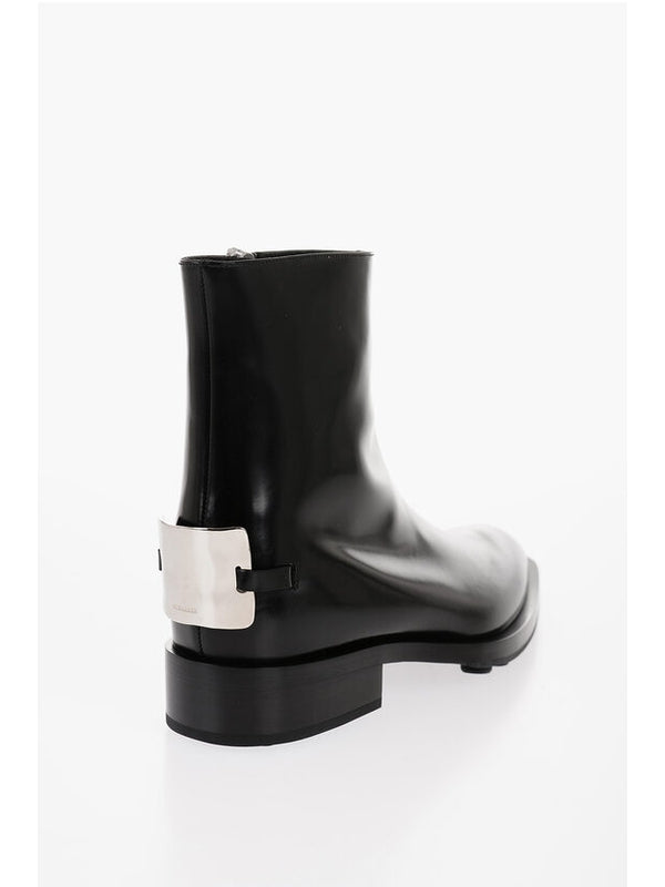 Black Calfskin Ankle Boots