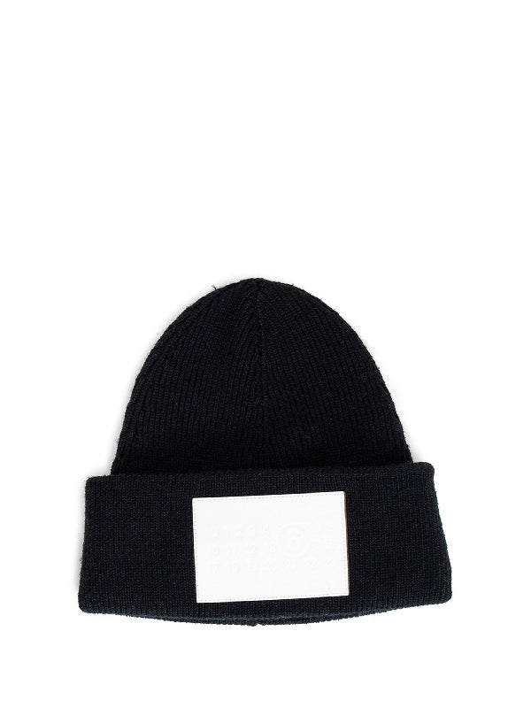 Number Logo Patch Wool Blend Beanie