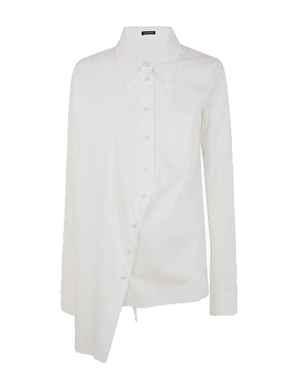 Asymmetric Button Cotton Shirt