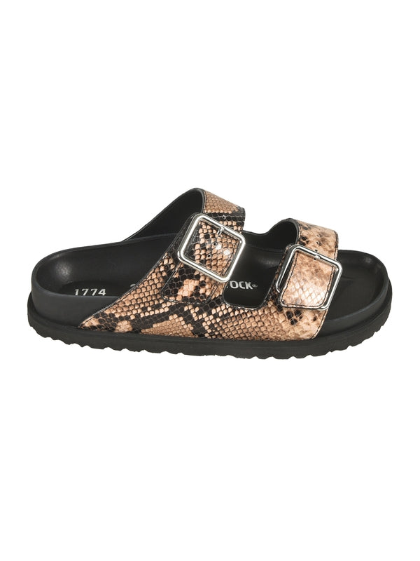 Arizona Buckle Strap Croc Effect Sandals