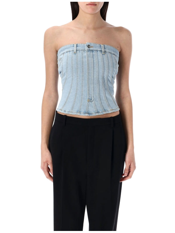 Denim bustier Sleeveless
