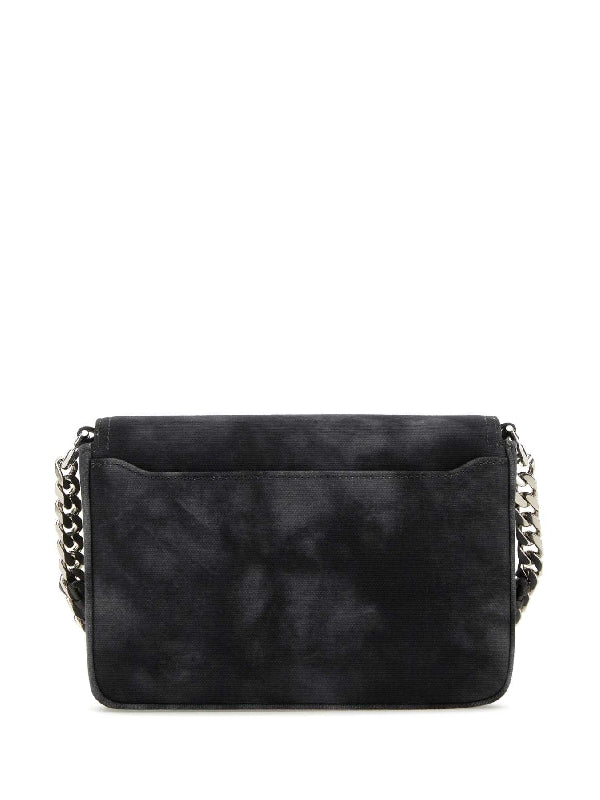 Washed Denim Medium Chain Shoulder Bag