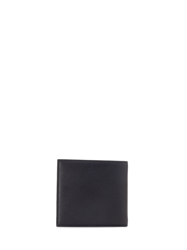 V Logo Leather Wallet