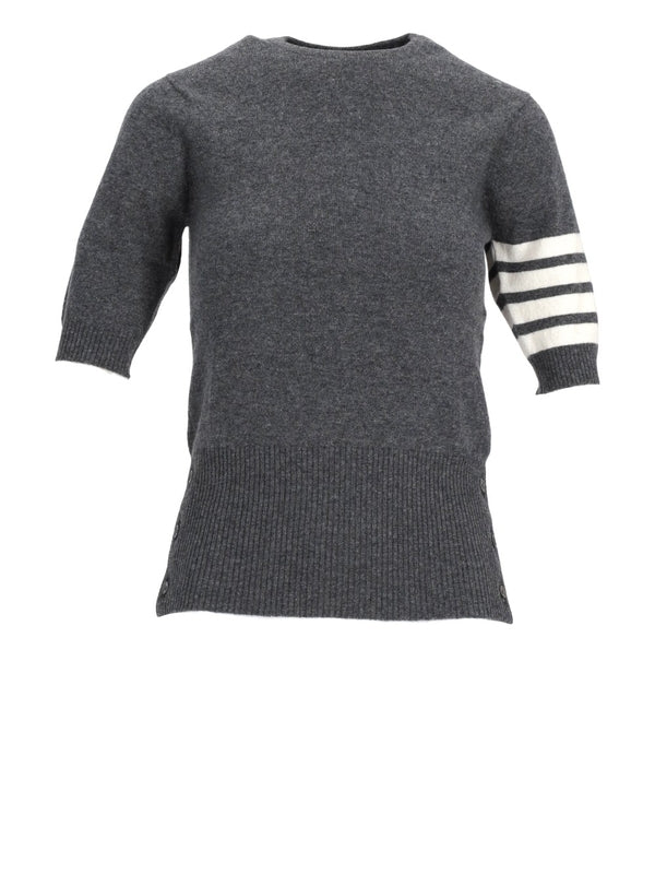 4-Bar Cashmere Short Sleeve Knit