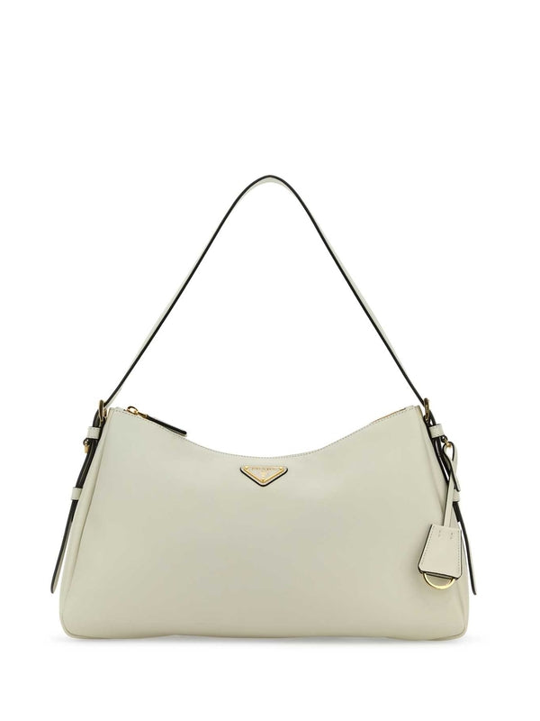 Aimee Triangle Logo Leather Large
  Shoulder Bag