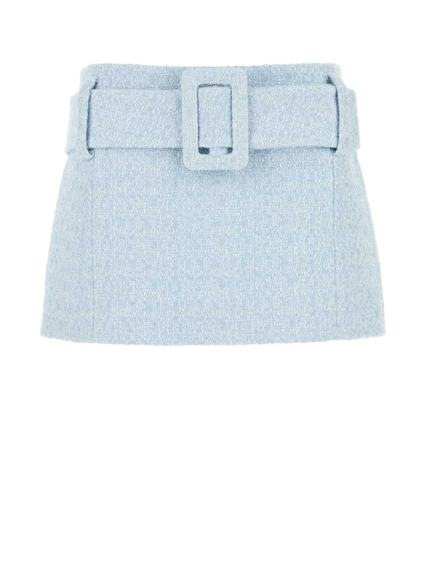 Belt Detail Tweed Mini Skirt
