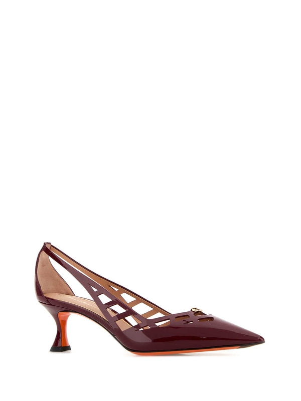 Santoni Burgundy Sandal Heels