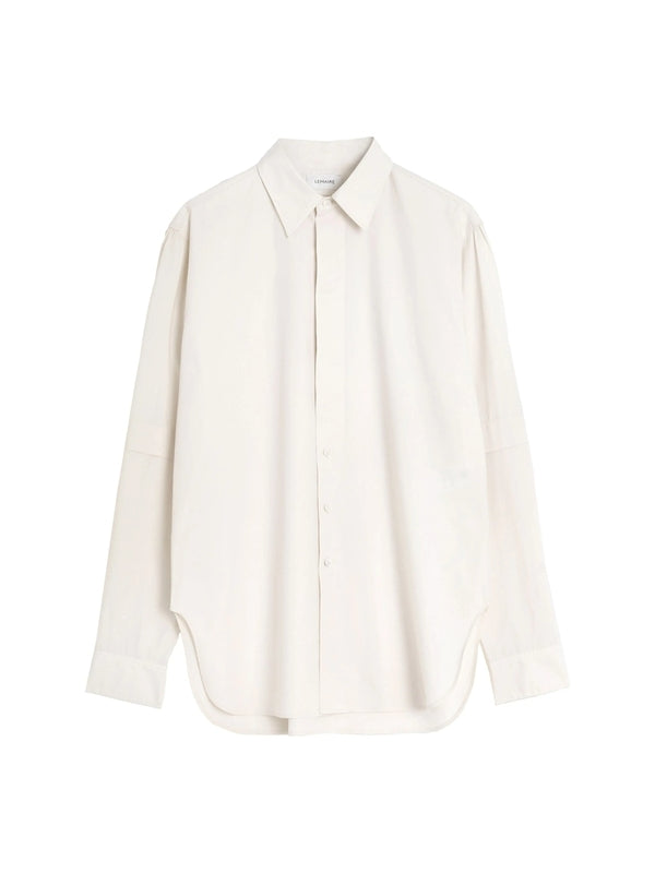 Side Slit Cotton Poplin Shirt