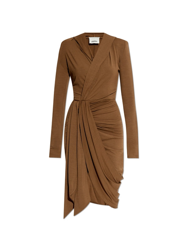 Alixa Draped
  Wool Blend Hood Dress