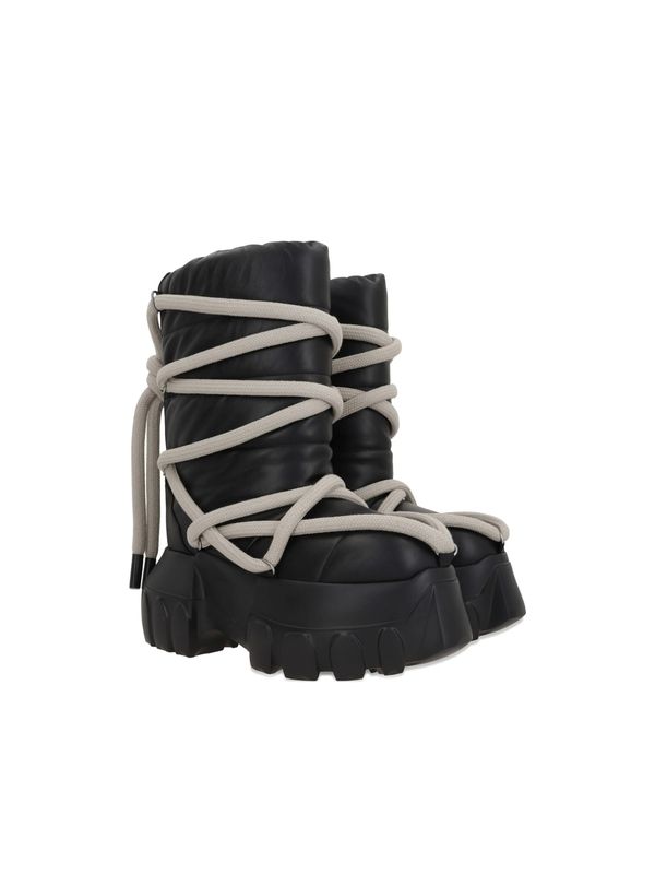 Rick Owens Black Lace-Up Boots