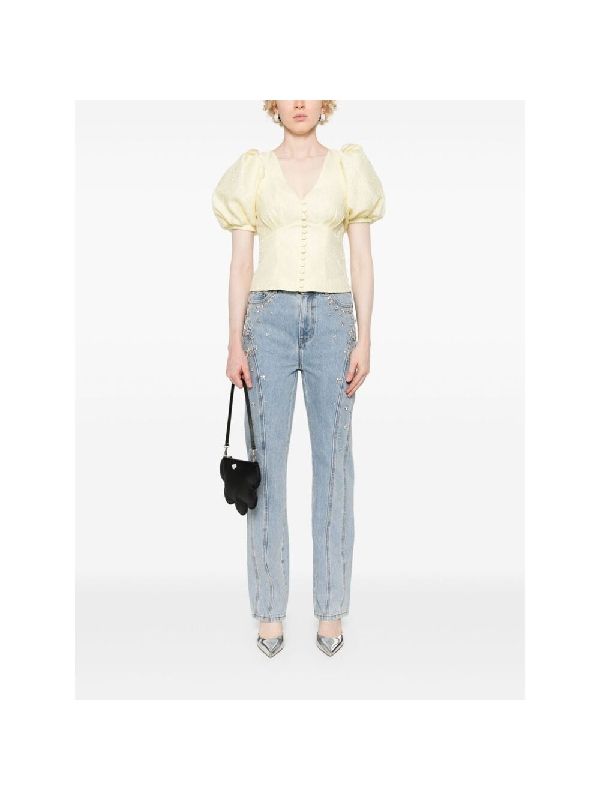 Jacquard Cutout Detail Blouse