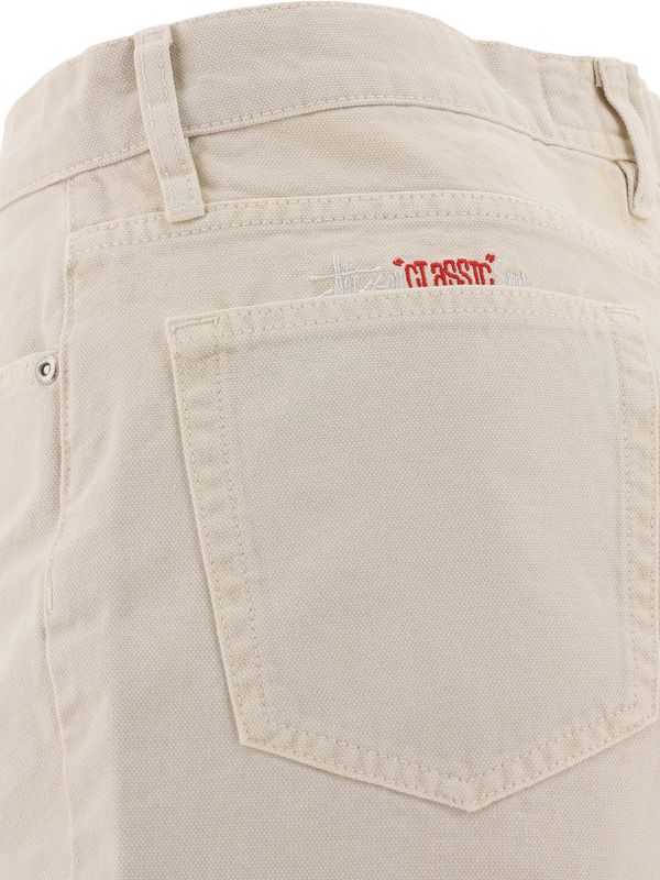 Logo Patch Cotton Pants