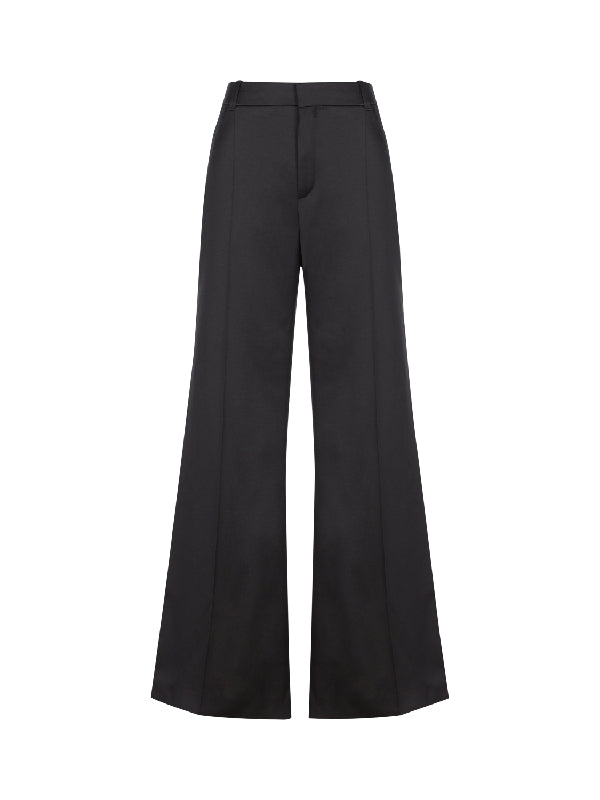 Wool Silk Flare Pants