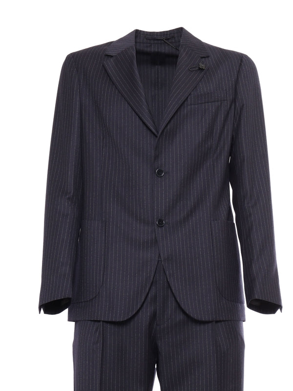 Boutonniere Pinstripe Wool Suit Setup