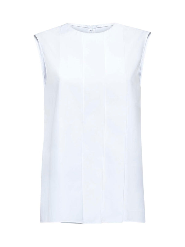 White Cotton Sleeveless Top