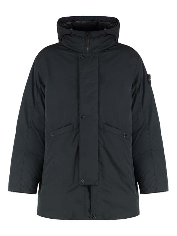 Wappen Patch Black Hoodie Parka