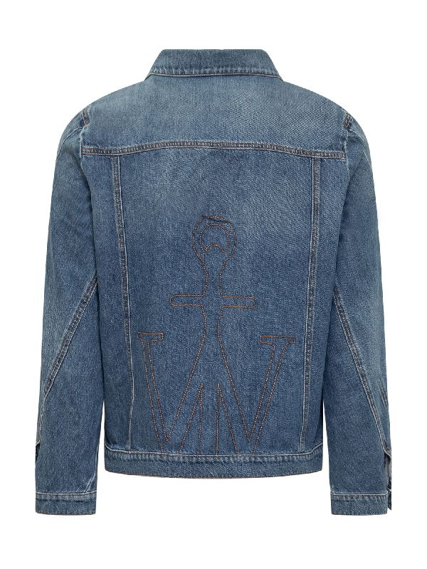 Logo Patch Twist Denim Jacket