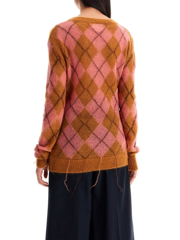 Argyle Mohair Blend Knit