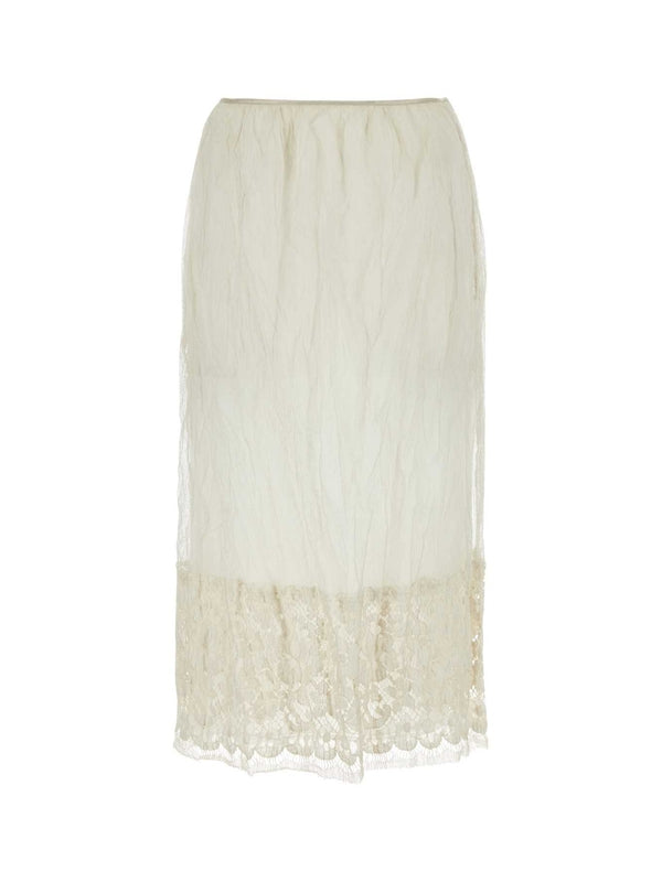 Back Triangular Logo Lace Skirt