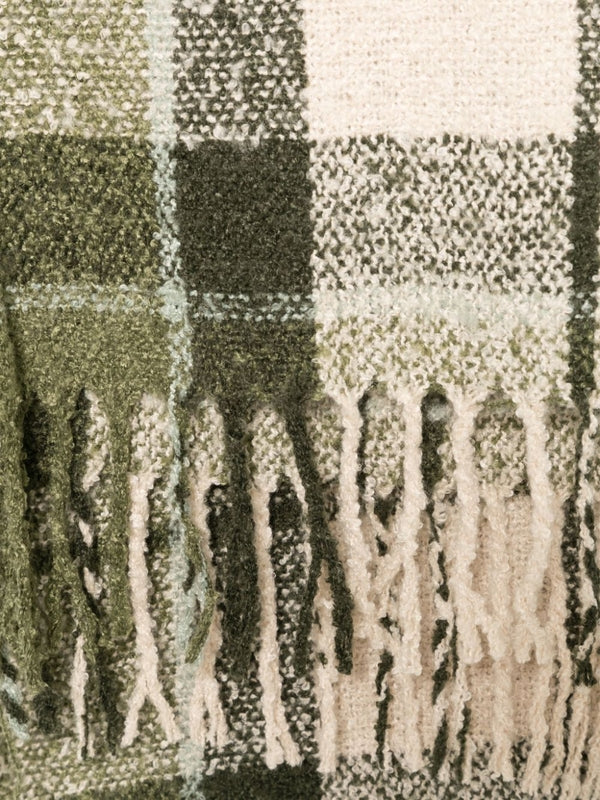 Check Pattern Fringe Scarf