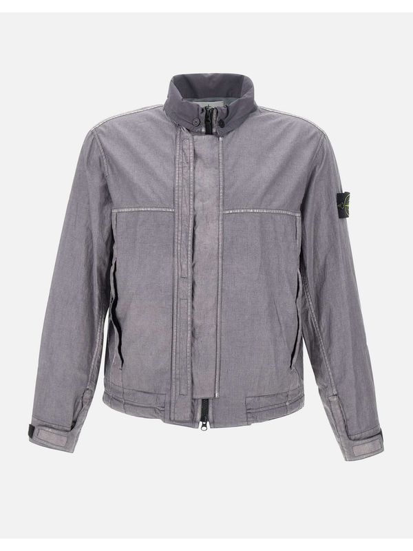 Wappen Patch High-Neck Linen Jacket