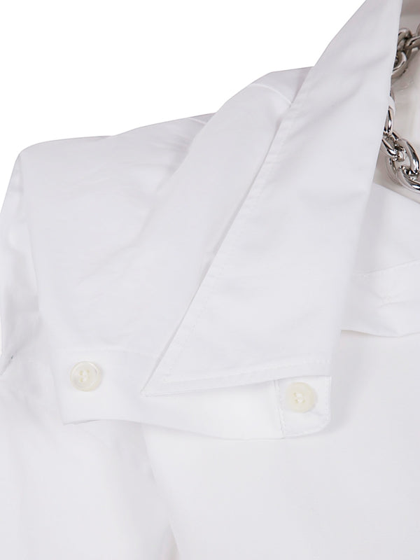 Drape Detail Cotton Shirt