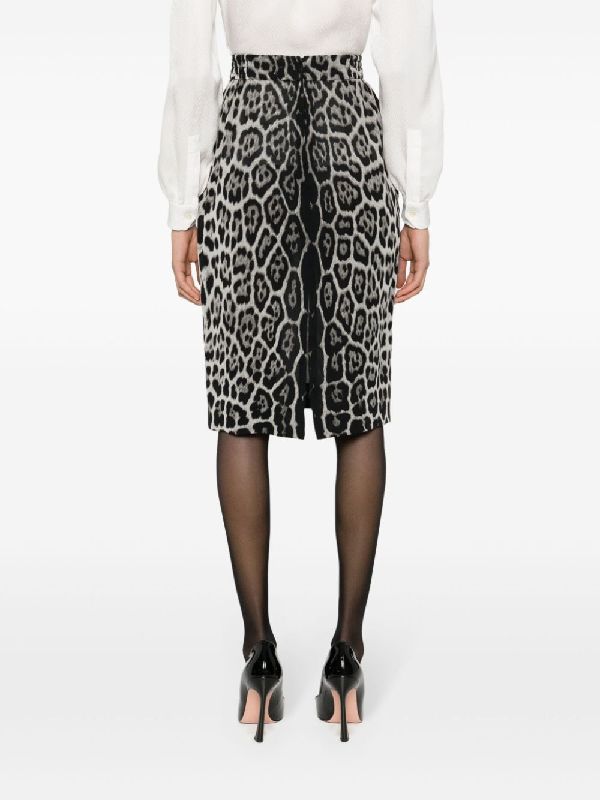 Leopard Printing Silk Skirt