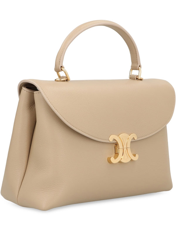 Nino Triomphe Logo Leather Medium Tote Bag