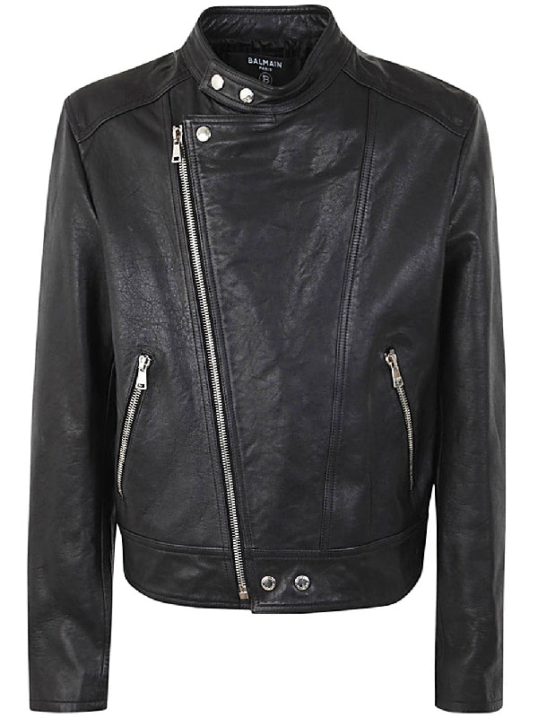 Black Calfskin Biker Jacket