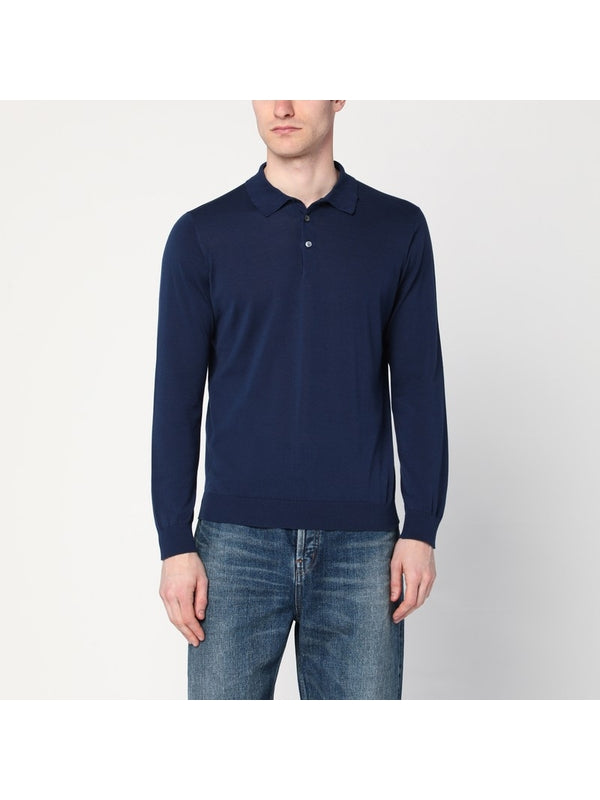 Long-sleeve Cotton Polo Shirt