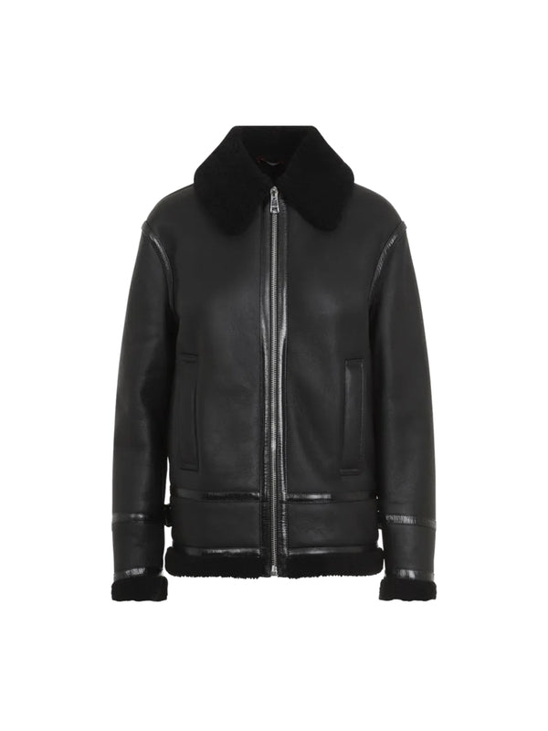 Black Calfskin Shearling Jacket