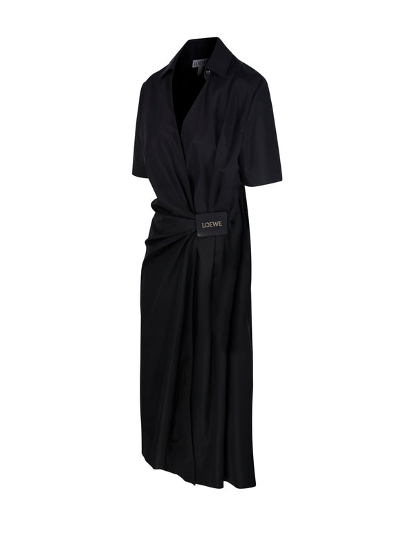 V-neck Draping Dress